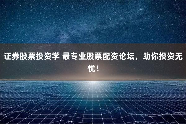 证券股票投资学 最专业股票配资论坛,助你投资无忧!